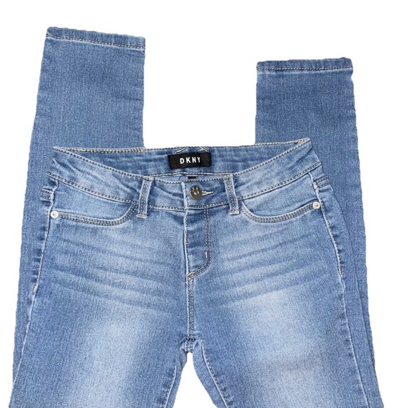DKNY Girls Sz 12 Stretch Denim Skinny Leg CAPRI Jeans Donna Karen NY Summer - Picture 6 of 7
